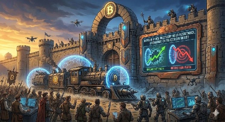 تعافي سعر البيتكوين قرب المقاومة: اختراق أم رفض؟