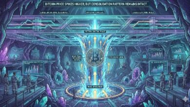 ارتفاع مفاجئ في سعر البيتكوين مع بقاء نمط التماسك