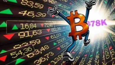 مؤشر RSI للبيتكوين يشير إلى تشبع شرائي يهبط بسعر BTC لاختبار 78 ألف دولار