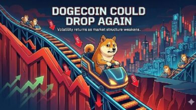 دوجكوين (DOGE) يواجه مخاطر هبوطية جديدة، والبائعون يواصلون عدوانيتهم