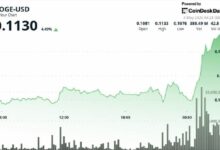 دوجكوين يقفز 4% ليقود المكاسب بين العملات الرئيسية مع صعود البيتكوين