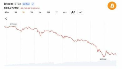 بيتكوين تهبط إلى 66,346 دولارًا مع تصفية 1.35 مليار دولار من المراكز الطويلة لتسريع انهيار السوق