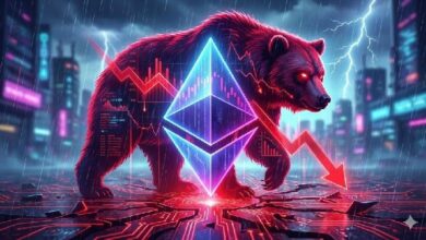 سعر إيثريوم ينهار إلى 1,840 دولارًا وسط ضغوط بيعية لا هوادة فيها