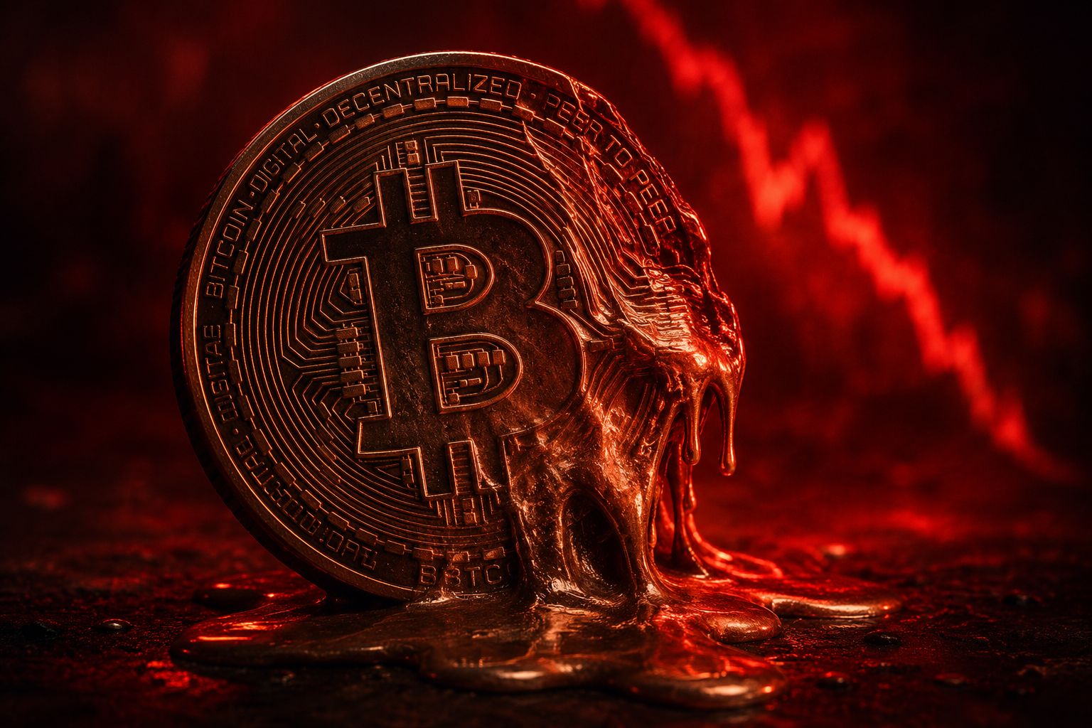 بيتكوين يهبط لأدنى مستوى في 4 أشهر مع تصفية 1.85 مليار دولار تهز السوق
