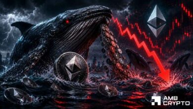 "إيثريوم يهبط دون 2,000 دولار مع ارتفاع مبيعات الحيتان – هذا الخطر يبرز أمام ETH"
