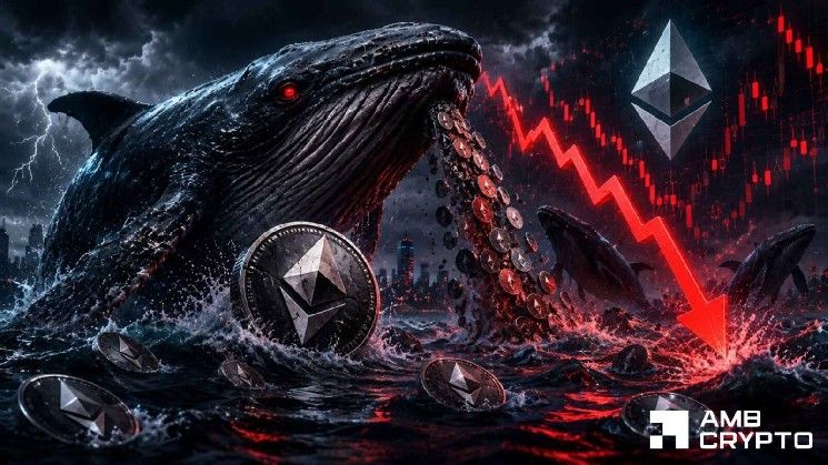 "إيثريوم يهبط دون 2,000 دولار مع ارتفاع مبيعات الحيتان – هذا الخطر يبرز أمام ETH"