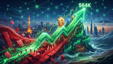 بيتكوين يستعيد 64 ألف دولار مع تصفية 282 مليون دولار تعزز الانتعاش الحاد للسوق