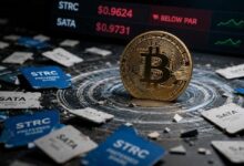 عنوان الائتمان الرقمي للبيتكوين يهبط دون القيمة الاسمية مع بلوغ نداءات الهامش 10 مليارات دولار في السوق