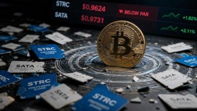 عنوان الائتمان الرقمي للبيتكوين يهبط دون القيمة الاسمية مع بلوغ نداءات الهامش 10 مليارات دولار في السوق