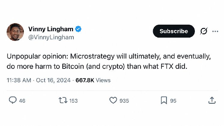 فيني لينغهام يتوقع أن يسبب سايلور ضررًا للبيتكوين أكثر من FTX.. والآن يشرح السبب