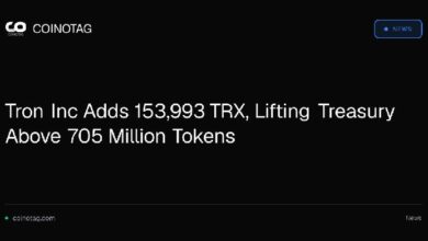ترون إنك تضيف 153,993 رمز TRX لترفع الخزانة إلى أكثر من 705 ملايين رمز