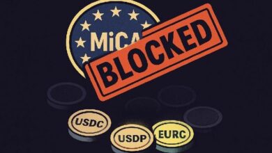 فقط 3 عملات مستقرة متوافقة مع MiCA ضمن أفضل 50 عالميًا — وجميعها مرتبطة بـ Circle