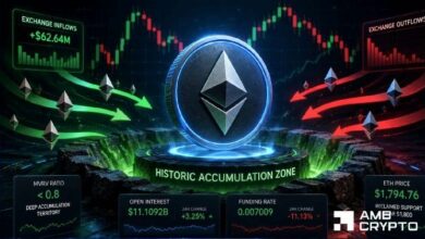 متداولو إيثريوم، راقبوا هذه المؤشرات مع وصول ETH إلى منطقة تراكم نادرة