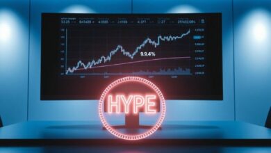 نسبة هيبرليكويد من الفائدة المفتوحة للعقود الآجلة الدائمة تسجل رقمًا قياسيًا بنسبة 9.4%