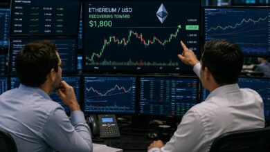 إيثريوم تقترب من 1,800 دولار مع اختبار الثيران لمقاومة رئيسية