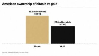 49.6 مليون أمريكي يمتلكون البيتكوين.. العملة الرقمية تتفوق على الذهب في نسبة الحيازة