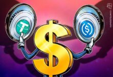 USDT يتفوق في المدفوعات، USDC يتصدر التمويل اللامركزي مع انقسام العملات المستقرة: Dune