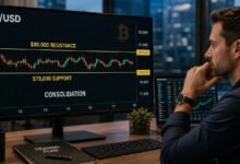 بيتكوين يصطدم بمقاومة مع تعرض 2.9 مليار دولار من المراكز الطويلة للخطر دون 68,000 دولار