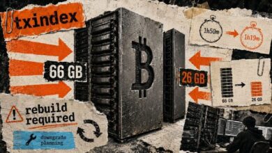قاعدة بيانات عقد البيتكوين المخفية تقلصت بـ40 جيجابايت، لكن فقط إذا أعاد المشغّلون بنائها