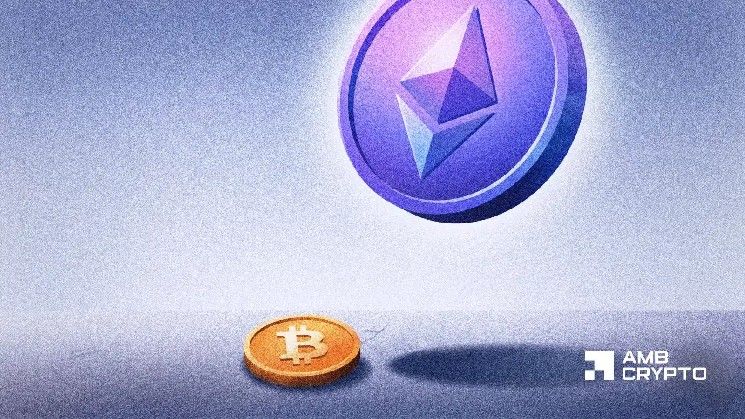 إيثريوم يسجل ارتفاعًا 10% مقابل البيتكوين في يوليو: هل يعيد تكرار سيناريو 2025؟
