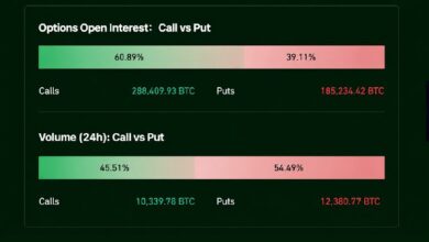 رهانات الخيارات تتحول دفاعية قبل مواجهة حاسمة لسعر البيتكوين