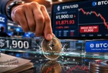 إيثيريوم (ETH) ينخفض: هل أصبح الحفاظ على مستوى 1.9 ألف دولار تحديًا أكبر؟