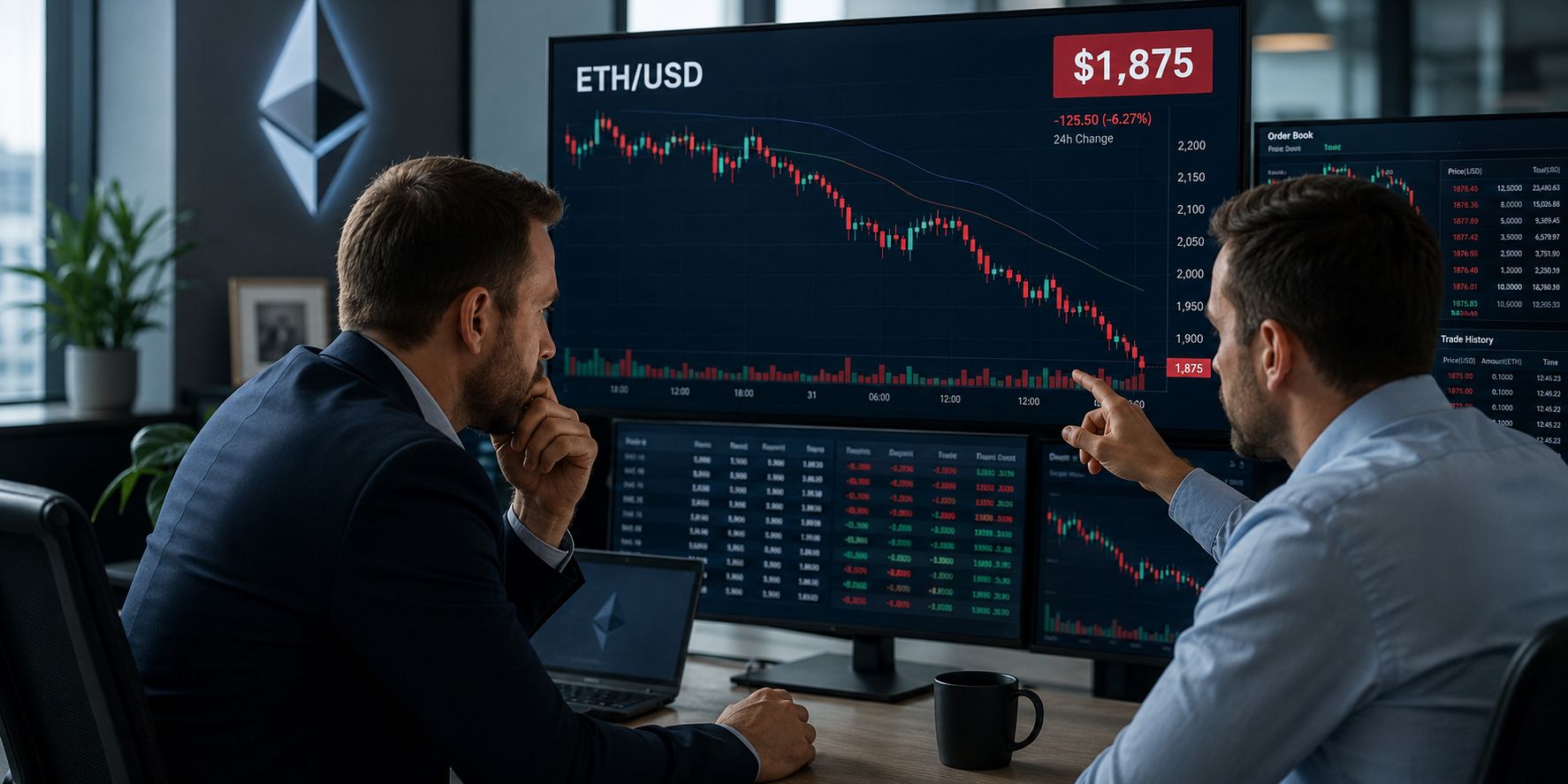 لماذا انخفض سعر إيثريوم دون 1900 دولار بعد خسارة شارب لينك البالغة 394 مليون دولار
