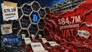أحكام ضريبية سويدية بقيمة 84.7 مليون دولار تطغى على إيرادات HIVE رغم تسجيل إنتاج بيتكوين لمستوى قياسي