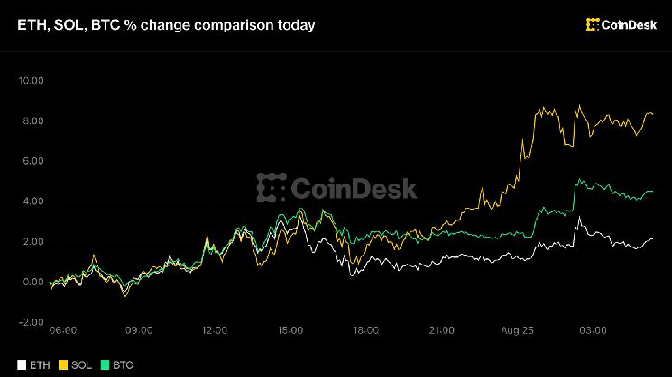 بيتكوين يتجاوز 80 ألف دولار وسولانا يقفز 8% لكن الصعود يواجه تحذير تشبع شرائي