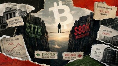 فشل اختراق بيتكوين لمستوى 81,000 دولار يعيد 75,000 دولار إلى الطاولة
