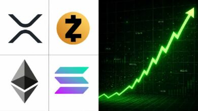 ZEC وSOL وXRP تشهد ارتفاعات مع تجاوز إيثريوم حاجز 2000 دولار