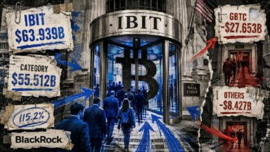 بوابة الـ63 مليار دولار الدوّارة التي تحمل سوق صناديق بيتكوين المتداولة بالكامل في الولايات المتحدة