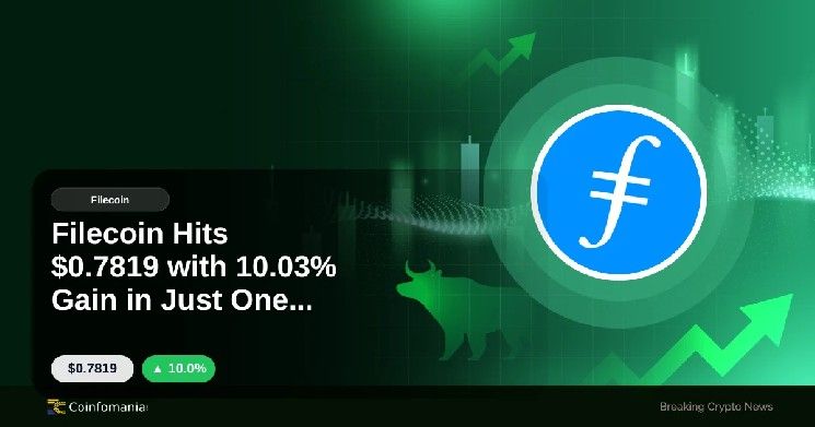 فايلكوين يقفز 10.03% خلال ساعة واحدة ليصل إلى 0.7819 دولار
