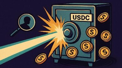 محفظة غامضة تحوّل 221 مليون دولار من USDC إلى كوينبيس