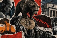 انزلاق بيتكوين دون 77,000 دولار يمهّد لاختبار تقني الاثنين مع تحذيرات قادة الذكاء الاصطناعي