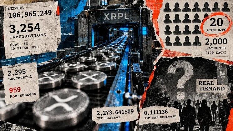 أثبتت XRPL قدرتها على معالجة أكثر من 3,000 معاملة، لكن الحركة كانت اصطناعية بالكامل